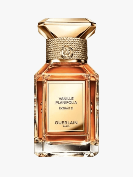 Guerlain Vanille Planifolia Extrait 21in branded component on a light gray background